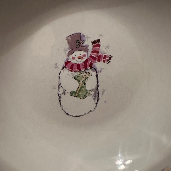 (5) Gibson 2001 Concord Collection Snowman Christmas 9" Soup/Salad Bowls Vintage - Picture 3 of 9